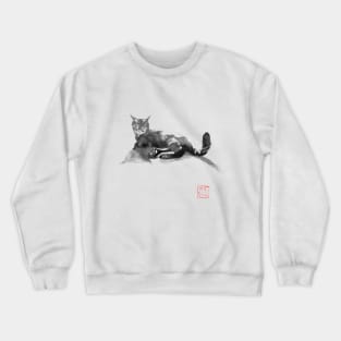 cat on the road Crewneck Sweatshirt